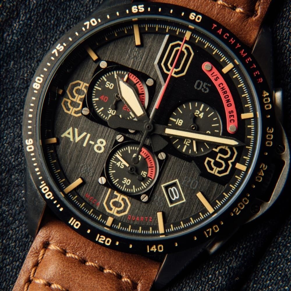 P-51 MUSTANG AV-4077-02 (Seiko VK68 Mekanizmalı) Erkek Kol Saati