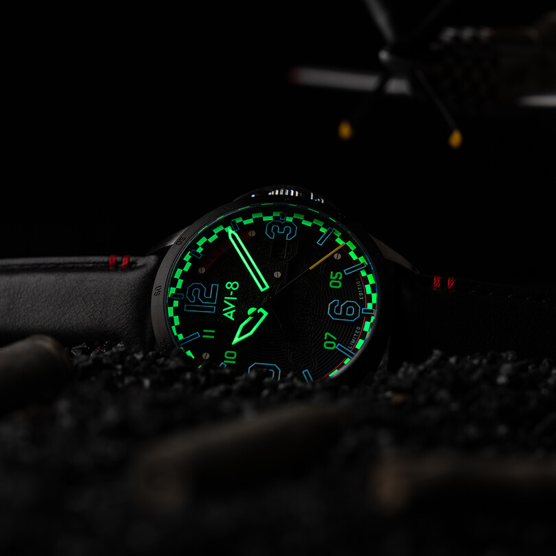 P-51 MUSTANG TWILIGHT TEAR OTOMATİK LIMITED EDITION AV-4111-01 (Seiko NH35 Mekanizmalı) Erkek Kol Saati - Thumbnail