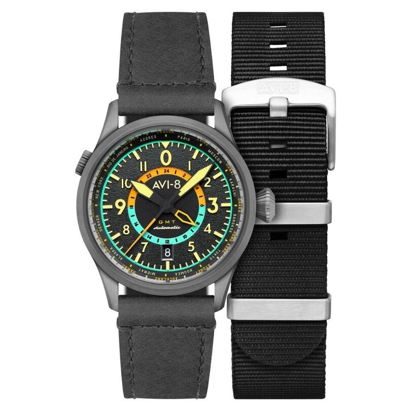 AVI-8 - FLYBOY GMT AV-4120-04 Otomatik (Seiko NH34 Mekanizmalı) Erkek Kol Saati