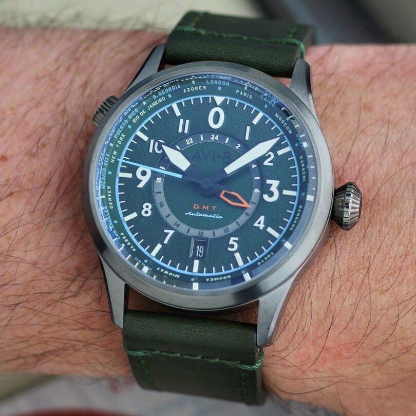 FLYBOY GMT AV-4120-05 Otomatik (Seiko NH34 Mekanizmalı) Erkek Kol Saati - Thumbnail