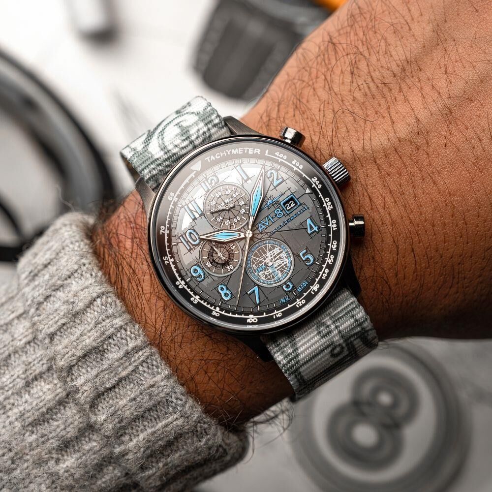 HAWKER HURRICANE INKDIAL CHRONOGRAPH LIMITED EDITION AV-4123-01 (Seiko VD57 Mekanizmalı) Erkek Kol Saati